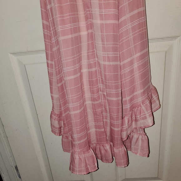 NWT Francesca's Mi Ami Pastel Plaid High Low Wrap Dress - Picture 11 of 14